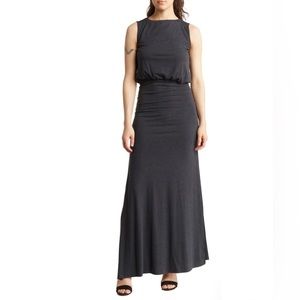 Go Couture Charcoal Gray Maxi Dress